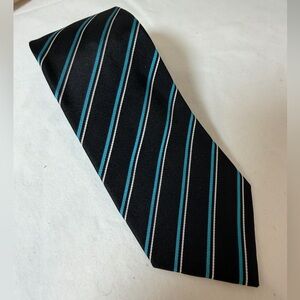 Ralph Lauren Black Label RLBL Lux Made in Italy Tie with Blue and Gray Stripes